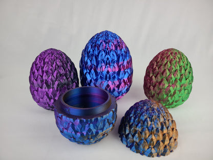Surprise Crystal Dragon In Egg Articulated and 3d printed - Multicolor options available!