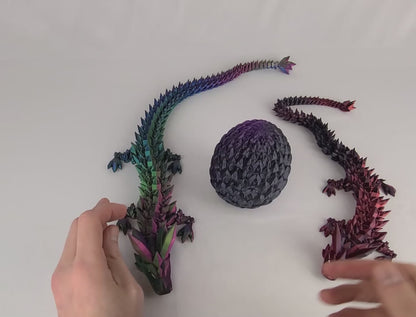 Surprise Crystal Dragon In Egg Articulated and 3d printed - Multicolor options available!