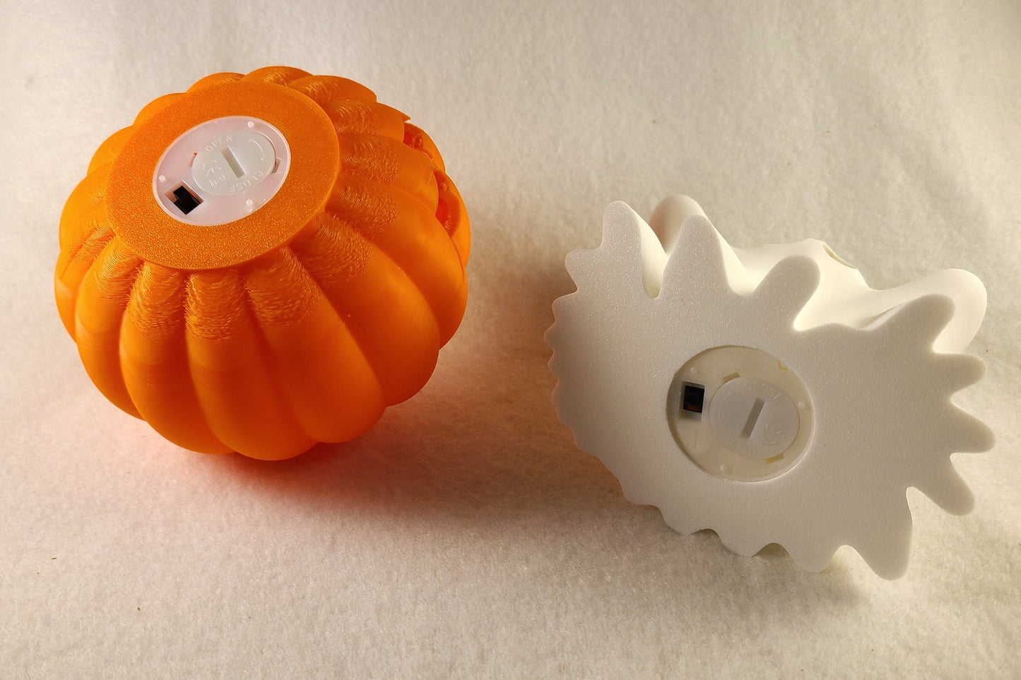 Glowing 3D Printed Ghost and Pumpkin Decor