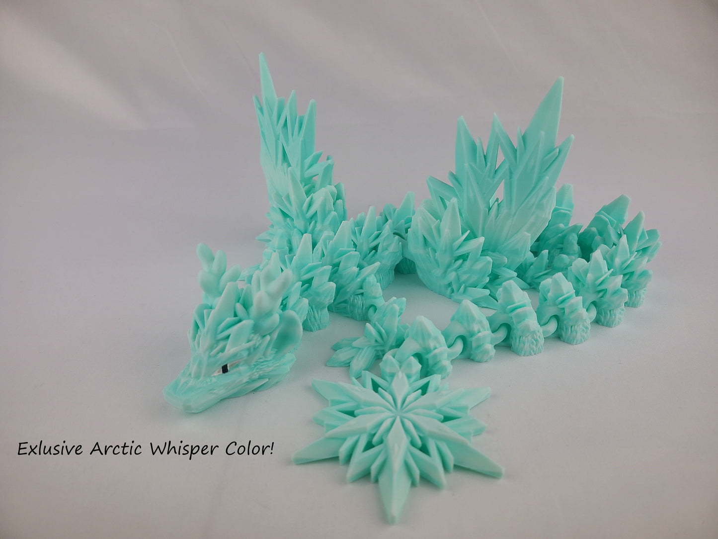 Winged Winter Dragon Articulated and 3d printed - Multicolor and free US shipping!