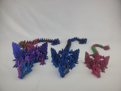 Articulating Winged Lunar Dragon - 3d printed - Multicolor and free US shipping!