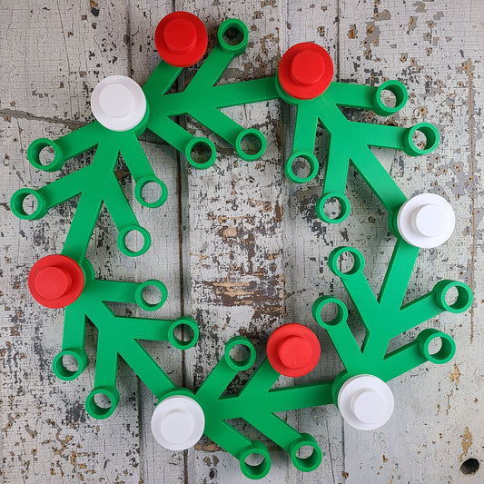 LEGO-Inspired Giant Wreath 18 x 18 inch - 3D Printed - Custom color options available!