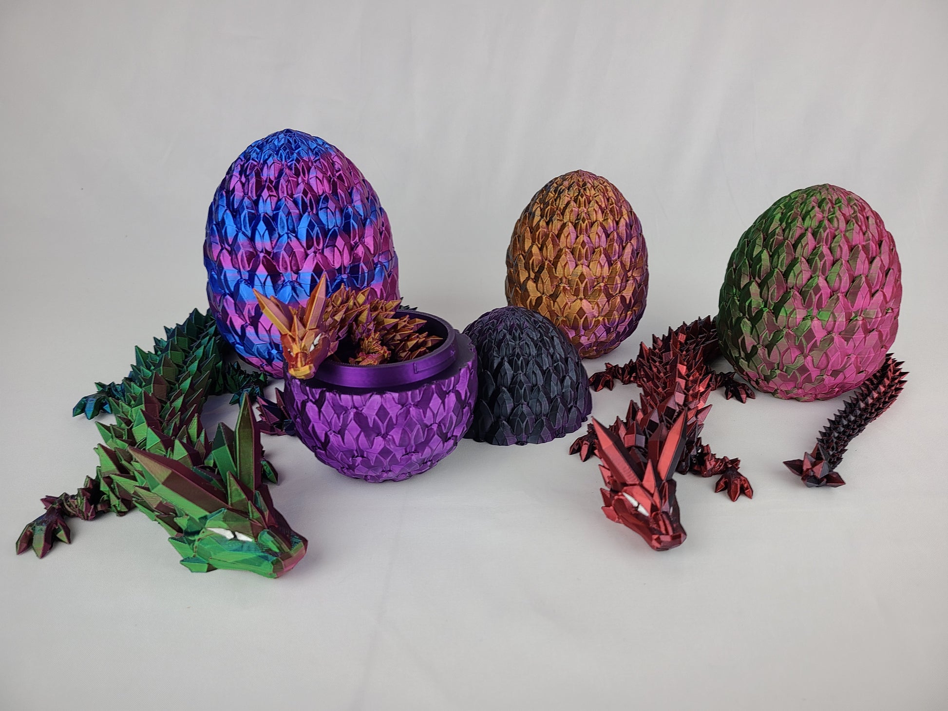 Cheap Christmas Gift 3D Printed Articulated Dragon Crystal Dragon